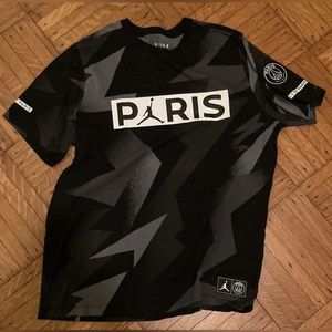 Air Jordan Paris Saint-Germain Short Sleeve 'Black Grey' BQ8387-010 US large